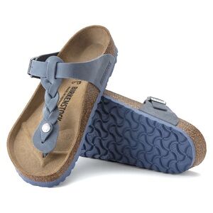 NWT Birkenstock Gizeh Braided Oiled Leather Dusty Blue EU 37 US 7